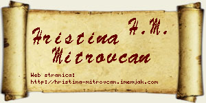Hristina Mitrovčan vizit kartica